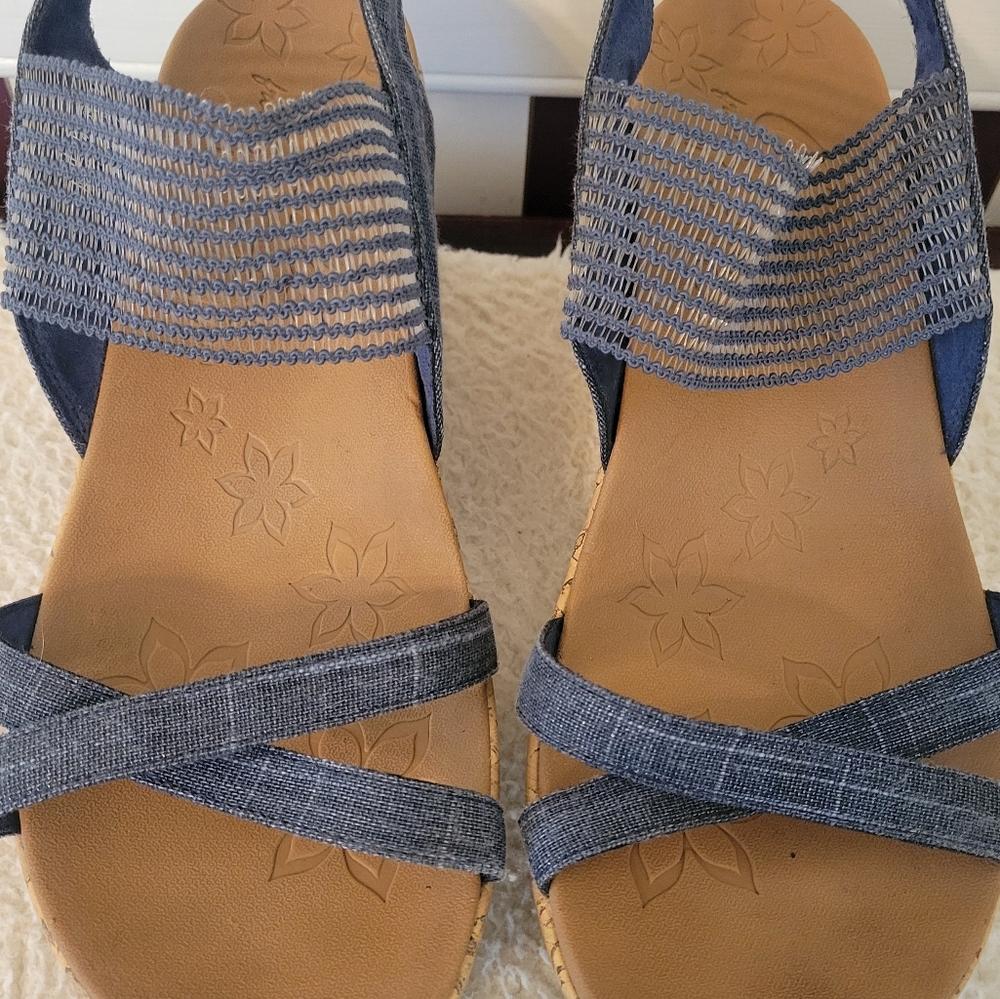 Sketchers Cali Beverlee Blue Timeless Touch Wedge… - image 8